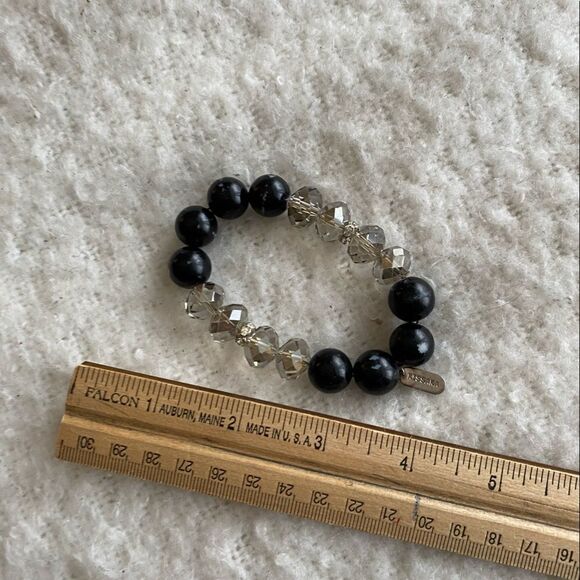 Bead Bracelet - Clear and Black Beads - Picture 3 of 5